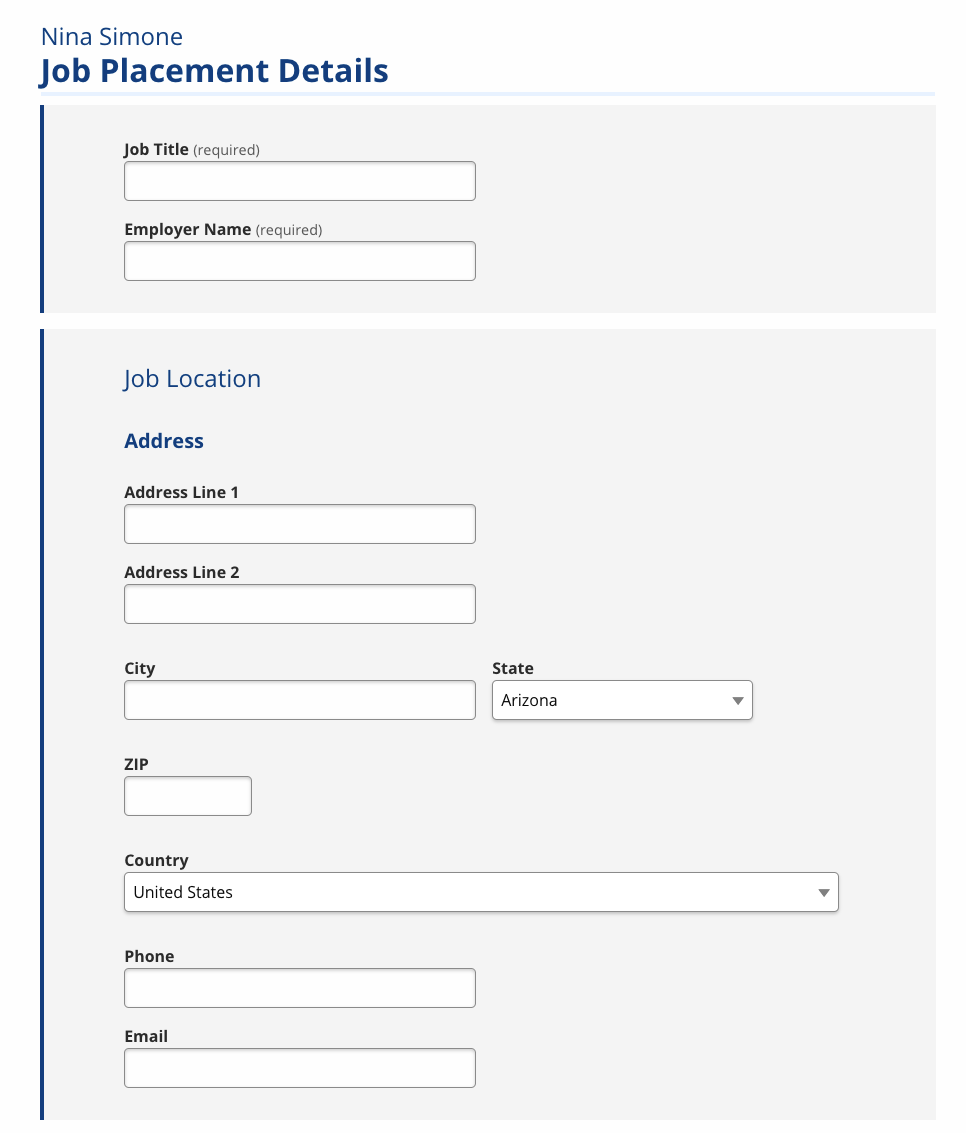 Job Placement Details