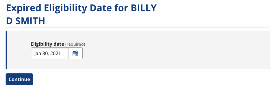 Expired Eligibility screenshot