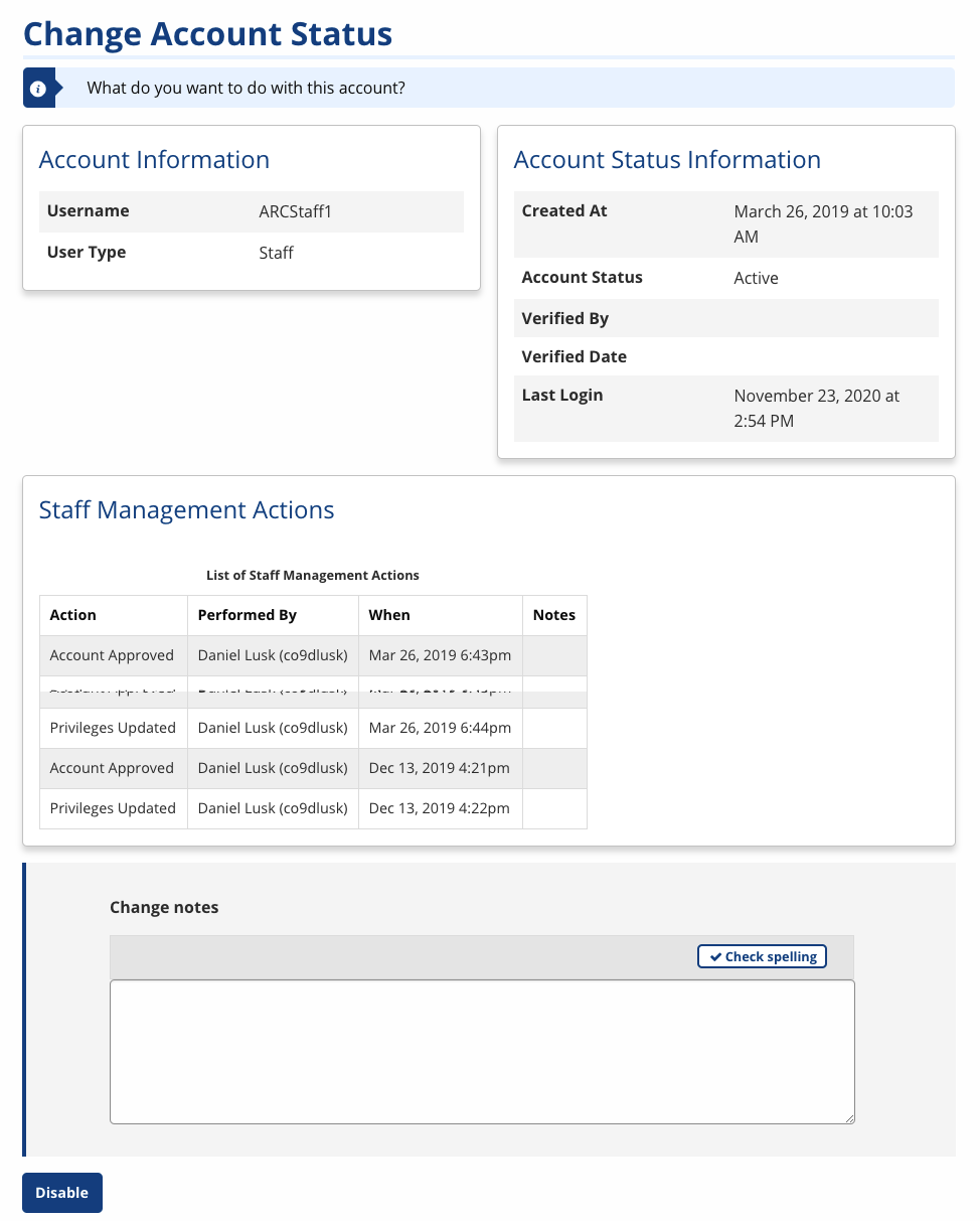 Employer Account Status screenshot
