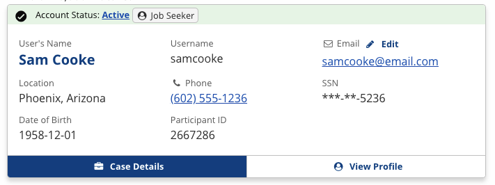User Search Job Seeker Result screenshot