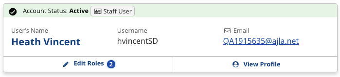 User Search Staff Result screenshot