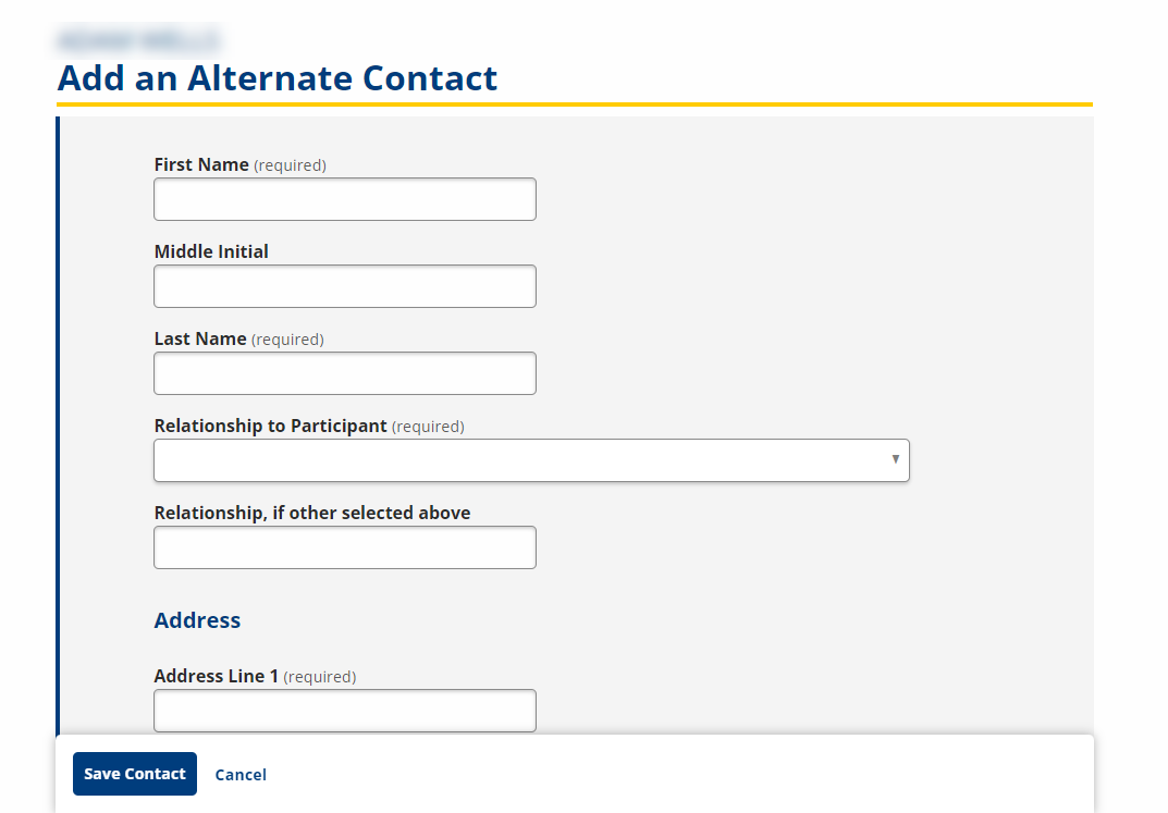 Add Alternate Contact screenshot
